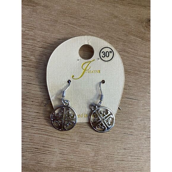 Essentials Silver Blue Studs & J Creative Silver Dangle Earrings Lot of 2 - Picture 2 of 8